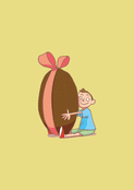 Un enfant heureux avec un &oelig;uf de P&acirc;ques